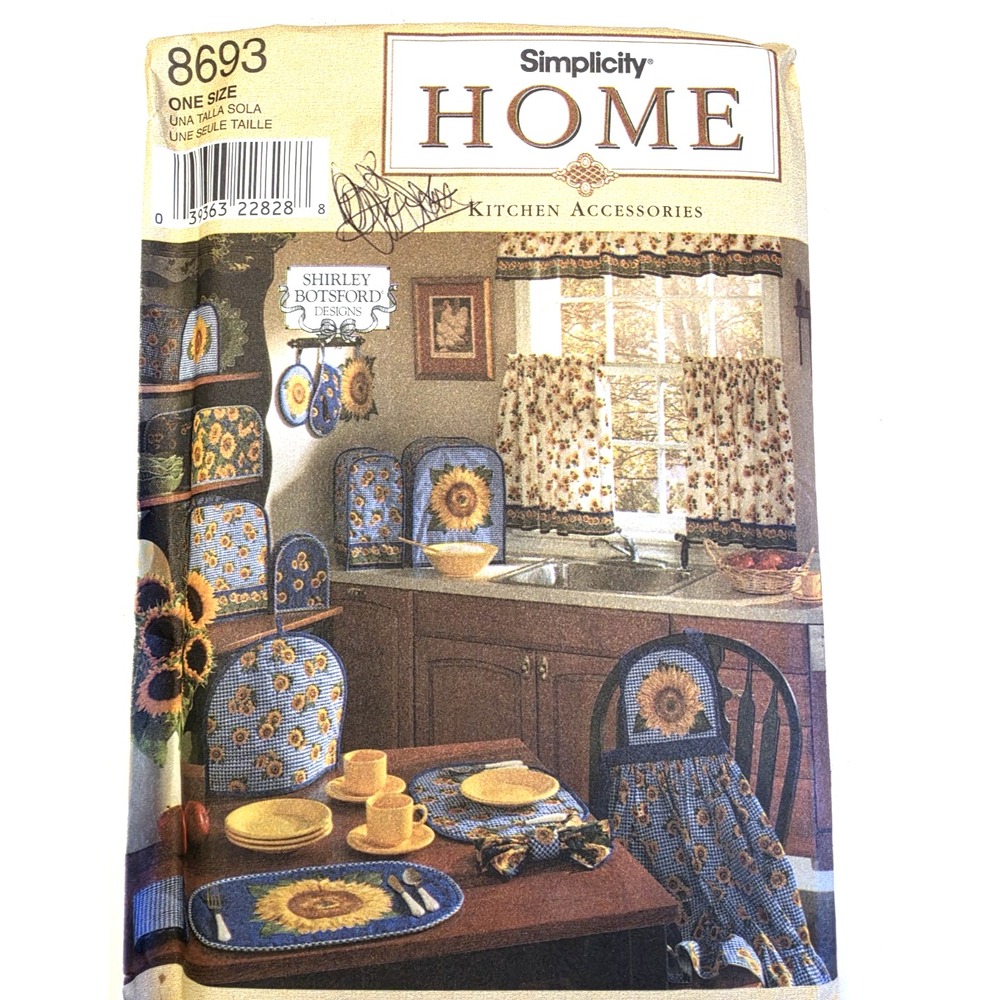 Simplicity #8693 Home Kitchen Accessories Shirley Botsford Designs Sewing Patt
